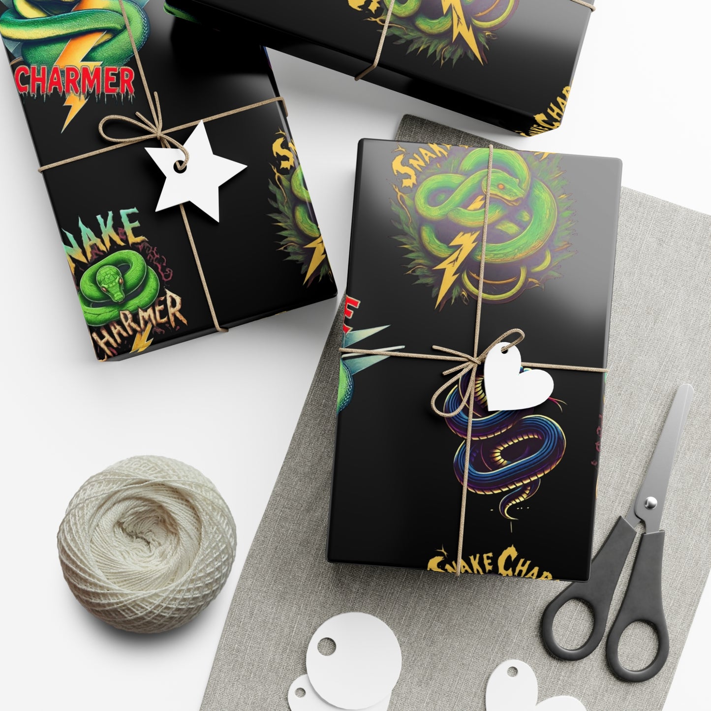 Vibrant Snake Charmer Gift Wrap Papers for Unique Present Wrapping, Holiday, Birthday, Party, Eco-Friendly, Fun Designs