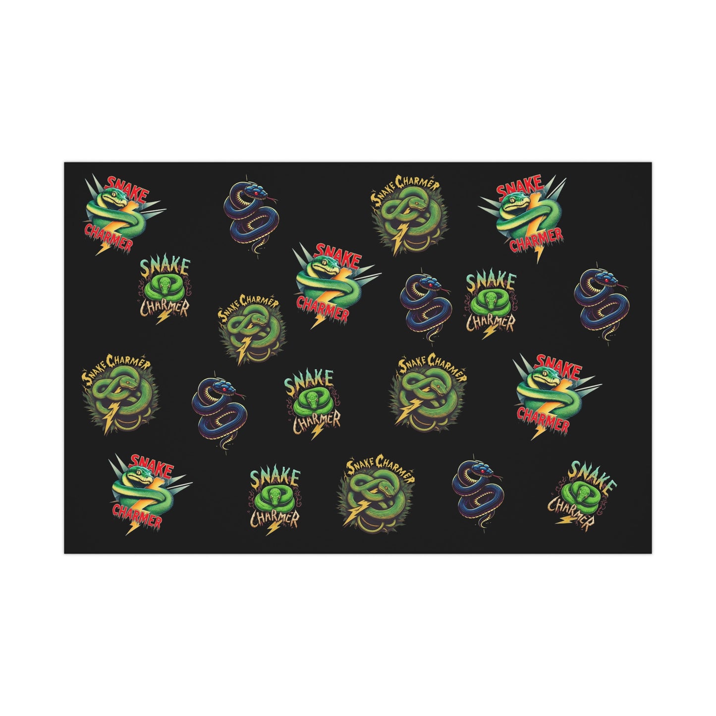 Vibrant Snake Charmer Gift Wrap Papers for Unique Present Wrapping, Holiday, Birthday, Party, Eco-Friendly, Fun Designs
